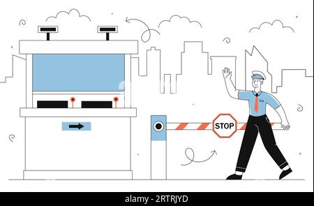 Parking security vector line concept Stock Vector