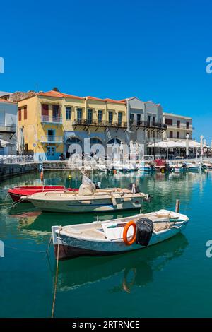 The Venetian Harbour in the Old Town in Rethymno, Crete, Greece Stock Photo