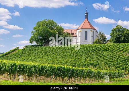 Monastery Church of the Protection of the Virgin Mary, Vogelsburg near Volkach, Mainfranken, Mainschleife, Franconia, Lower Franconia, Bavaria Stock Photo