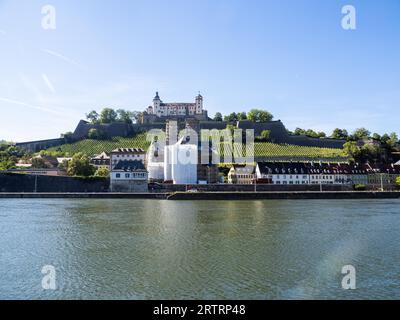 Marienburg Fortress, River Main, Wuerzburg, Franconia, Bavaria, Germany Stock Photo