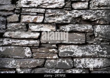 Slate wall stones, full-size, background Stock Photo