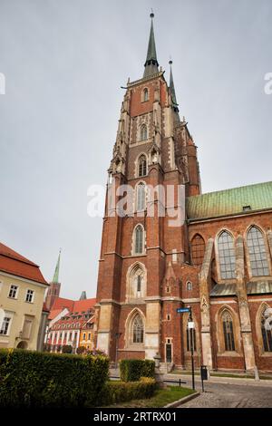 Cathedral of St. John the Baptist in Ostrow Tumski, Wroclaw, Poland, Gothic style dating back to 13th century Stock Photo