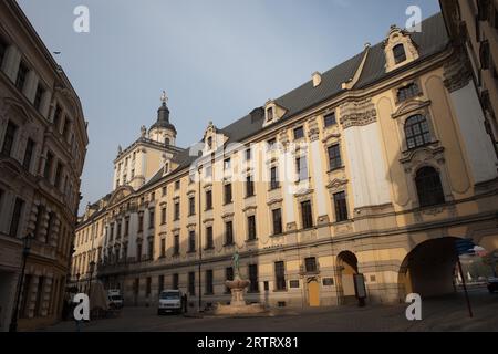 University of Wroclaw (UWr) (Polish: Uniwersytet Wroclawski) in Poland, Baroque 17th century architecture Stock Photo