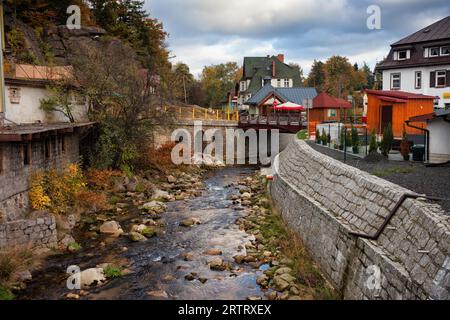 Szklarska Poreba town and Kamienna River in Poland, Lower Silesia region Stock Photo
