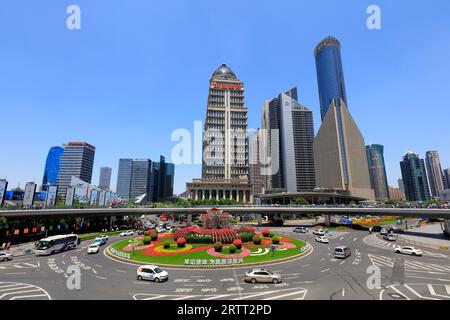 Shanghai, China - June 1, 2018: Architectural scenery of Lujiazui island in Pudong, Shanghai, China Stock Photo