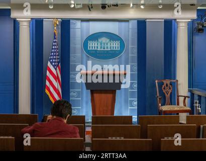 WASHINGTON, D.C. – August 7, 2023: The James S. Brady Press Briefing Room is seen at the White House in Washington, D.C. Stock Photo