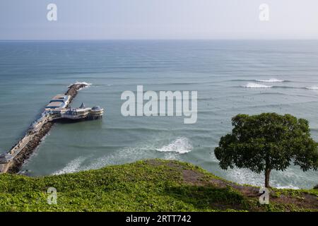 Lima, Peru, August 29, 2015: The restaurant La Rosa Nautica on the coastline of the district Miraflores Stock Photo