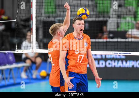 Michael Parkinson, Junior Tuinstra (Netherlands). Volleyball World Championship 2022. Stock Photo