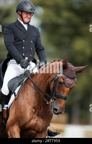 Matthew Heath of Great Britain with Sugar Rush Th during the dressage test at the Blenheim Palace International Horse Trials on September 14, 2023, United Kingdom (Photo by Maxime David/MXIMD Pictures - mximd.com) Stock Photo