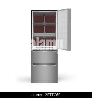 3D graphic concept of kimchi refrigerators, refriger for korean traditional dish Stock Photo