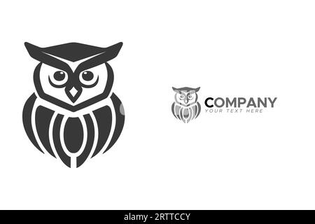 Vector Editable Minimal Owl Vector Silhouette Logo Design Stock Vector