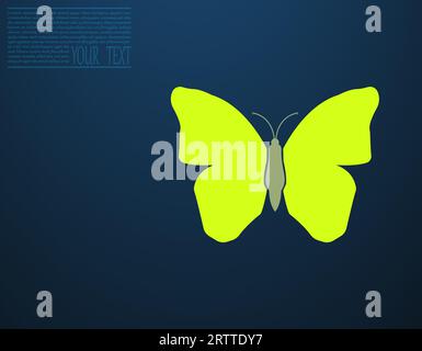 Butterfly yellow. Vector illustration of a butterfly in yellow. Stock Vector