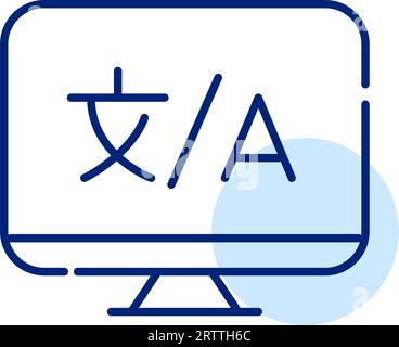 Laptop with the word Translate on the screen. Vector cartoon ...