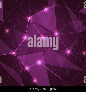 Abstract pink low poly triangle background, stock vector Stock Vector