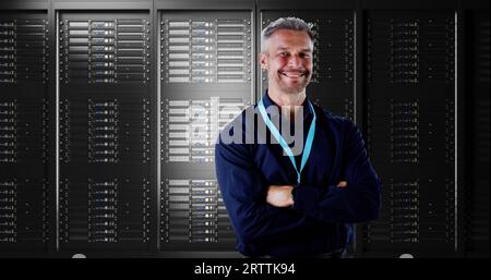 Data Center Maintenance Service Engineer. Technology Solution Stock Photo