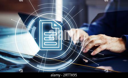 Corporate Document Management System. Business Security And DMS Data Stock Photo