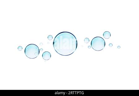 Hyaluronic acid cosmetic gel drops isolated on white background. Cleanser bubbles for design. Stock Photo