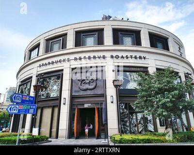 (FILE) The world's largest Starbucks Reserve Roastery in Shanghai, China, August 28, 2019. Stock Photo