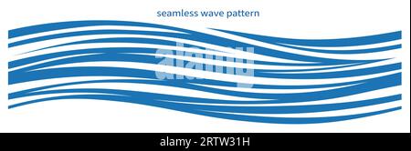 Seamless wavy curve wave free form  Stock Vector