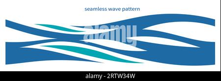 Seamless wavy curve wave free form  Stock Vector
