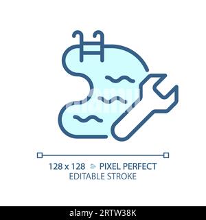 2D customizable blue swimming pool maintenance icon Stock Vector
