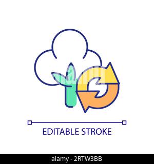 2D thin linear colorful adopt eco materials icon Stock Vector