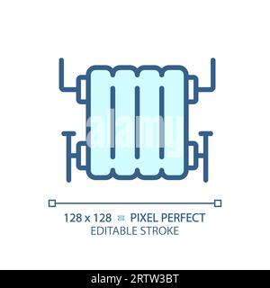 2D customizable thin linear blue water heater icon Stock Vector
