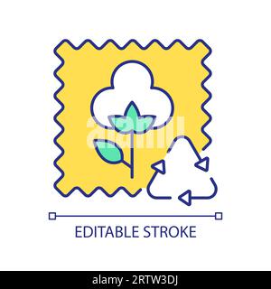 2D thin linear colorful sustainable fashion practices icon Stock Vector