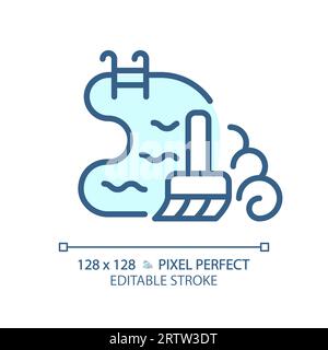 2D customizable blue swimming pool cleaning icon Stock Vector