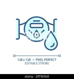 2D customizable thin linear blue water meter icon Stock Vector