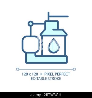 2D customizable thin linear blue sump pump icon Stock Vector