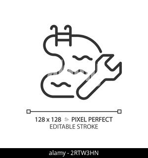 2D customizable black swimming pool maintenance icon Stock Vector