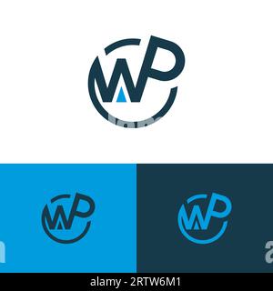 WP Creative Monogram logo design Stock Vector