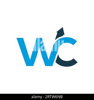 WC Creative Monogram logo design Stock Vector
