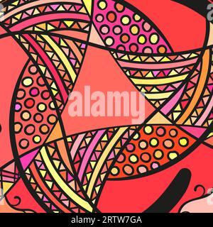 Abstract colorful hand drawn ornament vector background Stock Vector