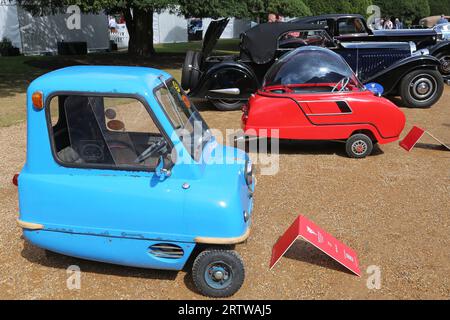 Peel P50 (1964) and Peel Trident (1964), Concours of Elegance 2023, Hampton Court Palace, London, UK, Europe Stock Photo