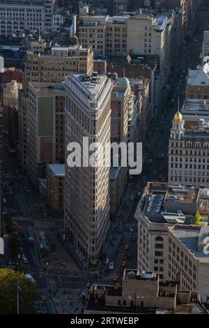 Looking down on the Flatiron from Empire State Building Stock Photo