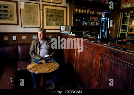 Cushendun is a small coastal village in County Antrim, Northern Ireland. McBrides bar here. Stock Photo