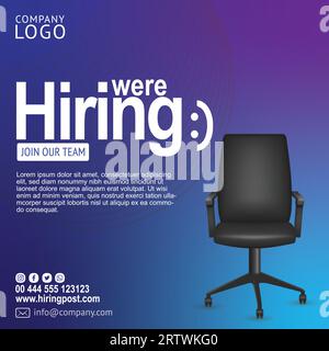 We're Hiring Post, career, job, business, opportunity, social post. Stock Vector