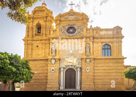 Cathedral of The Holy Savior in Mazara del Vallo, town in southwestern of Sicily, Italy, Europe. Stock Photo