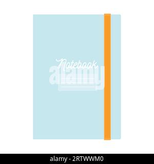 Notebook with elastic band. Back to school. Vector illustration, flat design Stock Vector