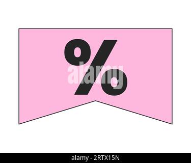 Retail sticker with percentage 2D linear cartoon marketing sticker Stock Vector