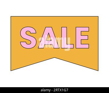 Retailer big sale 2D linear cartoon marketing sticker Stock Vector