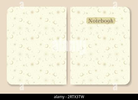 Note Book Cover Design. Cosmic Pattern For Kids. Cute Design For Kids 