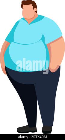 Obese man clip art. Vector illustration Stock Vector
