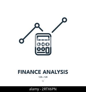 Finance Analysis Icon. Data, Financial, Report. Editable Stroke. Simple Vector Icon Stock Vector