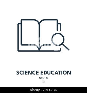 Science Education Icon. Book, Knowledge, Study. Editable Stroke. Simple Vector Icon Stock Vector