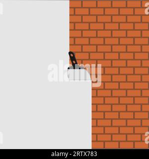 Brick wall with plaster. Vector background. Stock Vector