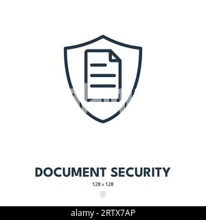 Document Security Icon. Access, Confidentiality, Privacy. Editable Stroke. Simple Vector Icon Stock Vector