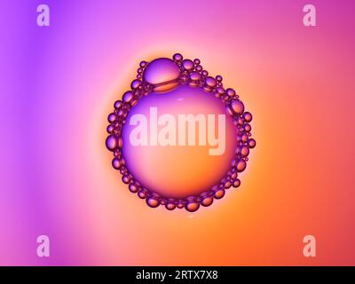 Close up soap bubble  on water color background Stock Photo